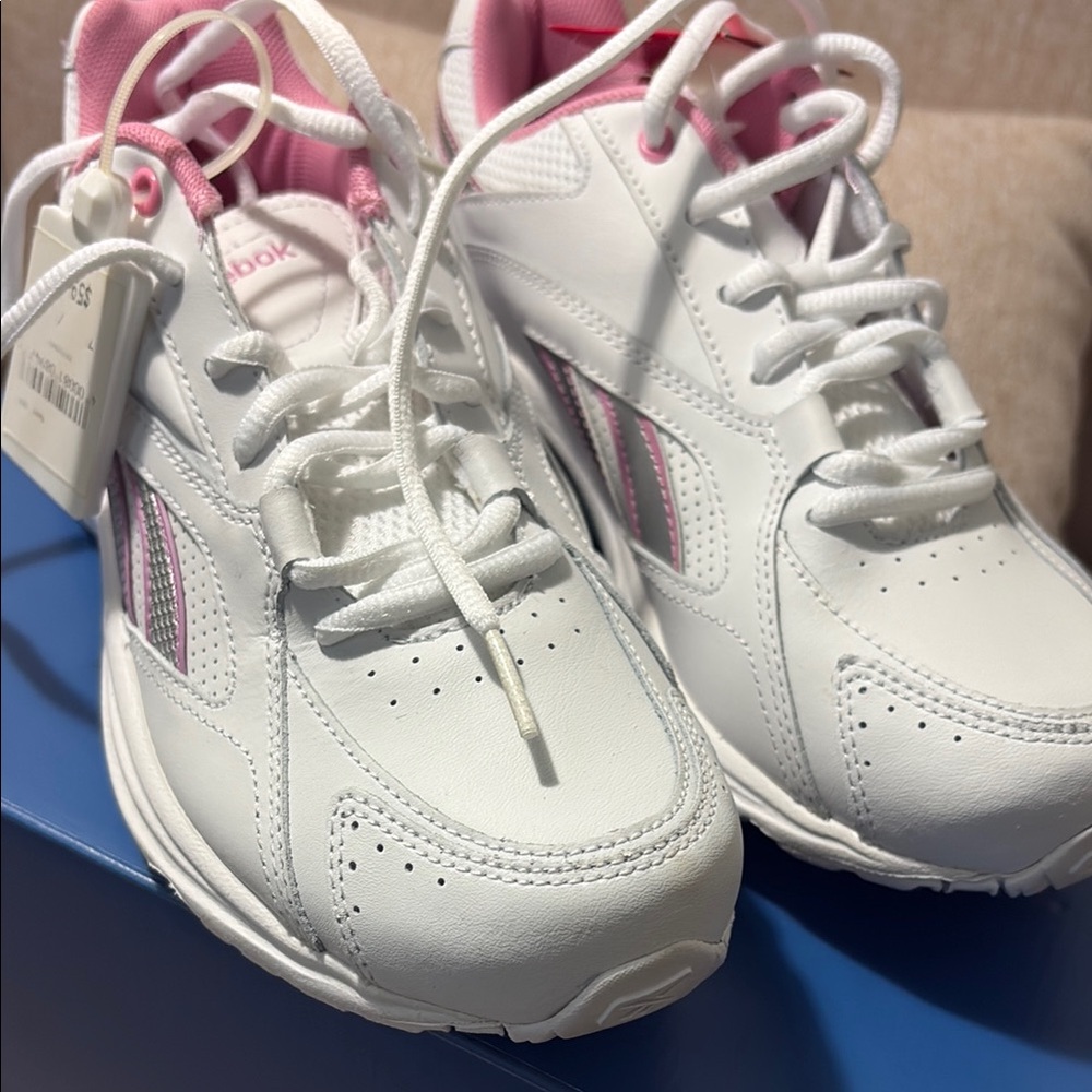 Reebok Kids White and Pink Sneakers